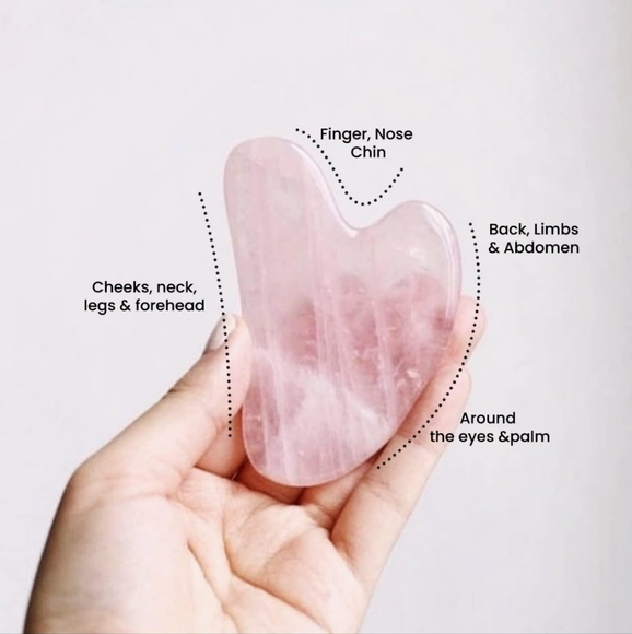 Rose Quartz Gua Sha Facial Tool - Picture 3 of 5